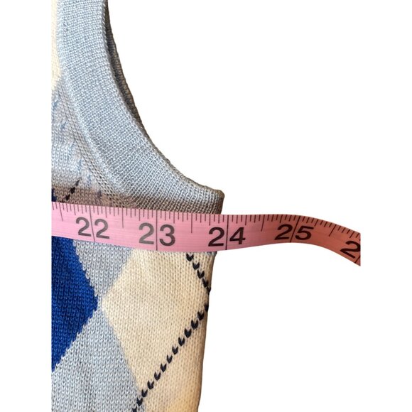 Golf Knickers Argyle Sweater Vest Men's Lt. Blue/Royal/White V-Neck XL Golf - Picture 9 of 15